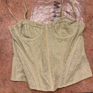 new white fox bustier top